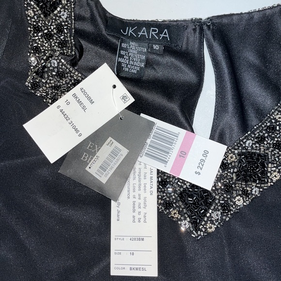 NWT: Jkara black dress with sequins and beading - Picture 9 of 12